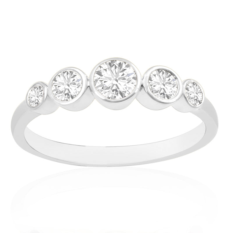 R-44657-AD-W   0.50ct Diamond Five Stone Ring