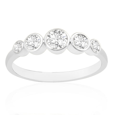 R-44657-AD-W   0.50ct Diamond Five Stone Ring