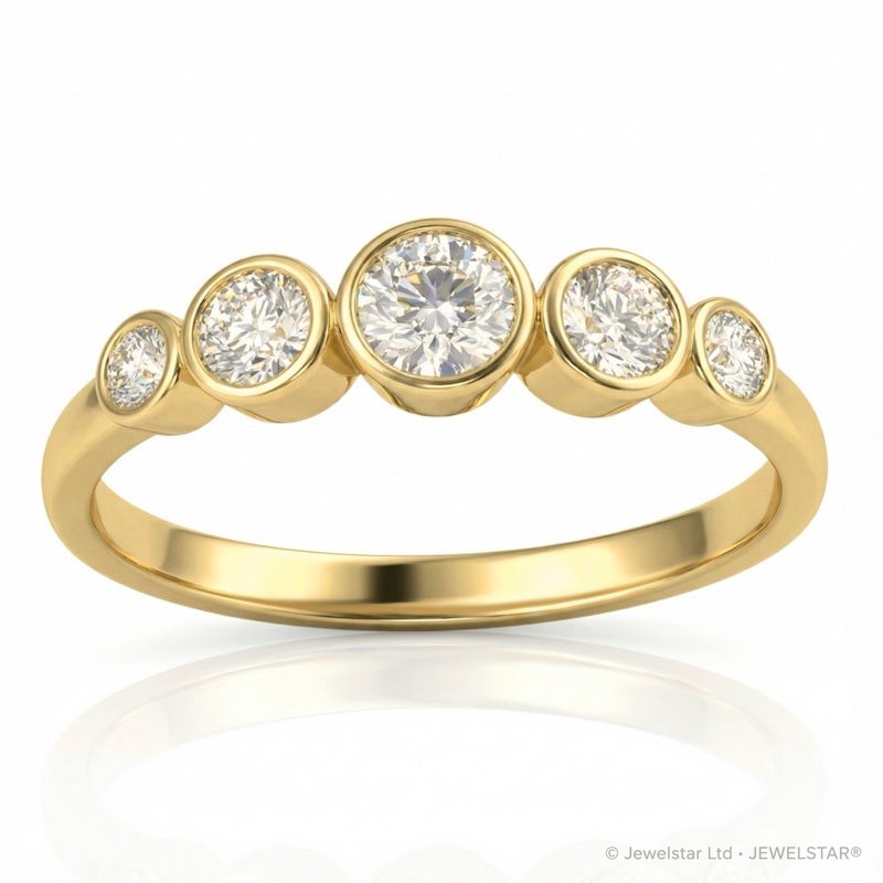 R-44657-AD-Y  Diamond Five Stone Ring 0.50ct