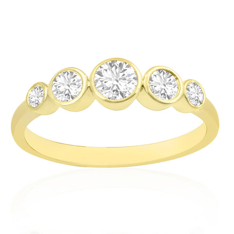 R-44657-AD-Y   0.50ct Diamond Five Stone Ring
