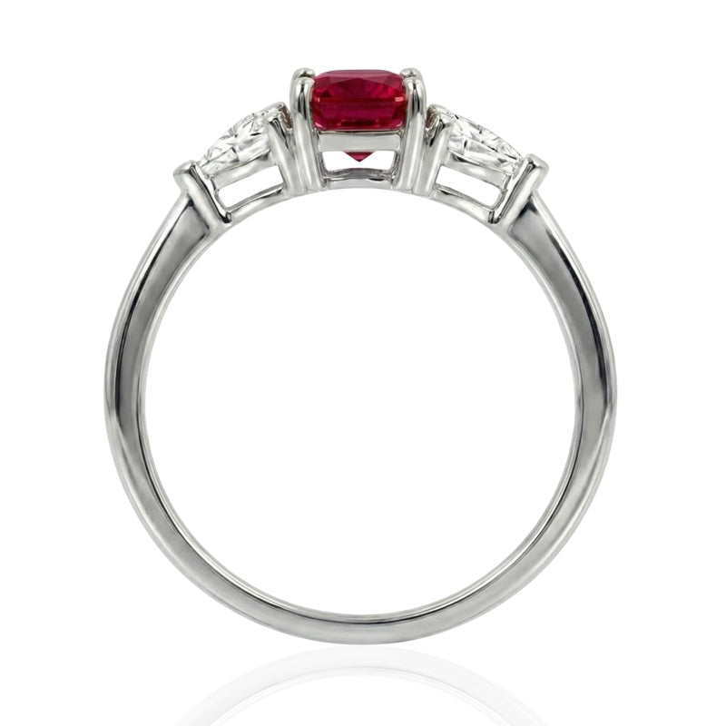 R-44662-RU-W   Diamond & Ruby Three Stone Ring