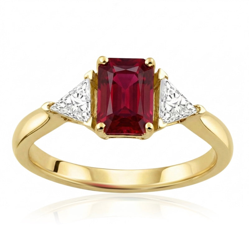 R-44662-RU-Y   Diamond & Ruby Three Stone Ring