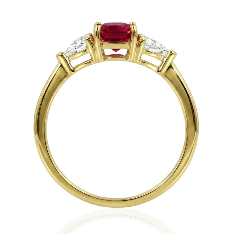 R-44662-RU-Y   Diamond & Ruby Three Stone Ring