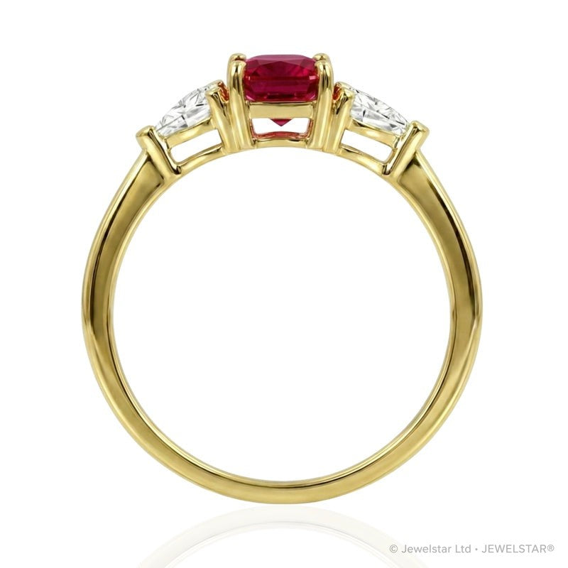 R-44662-RU-Y   Diamond & Ruby Three Stone Ring