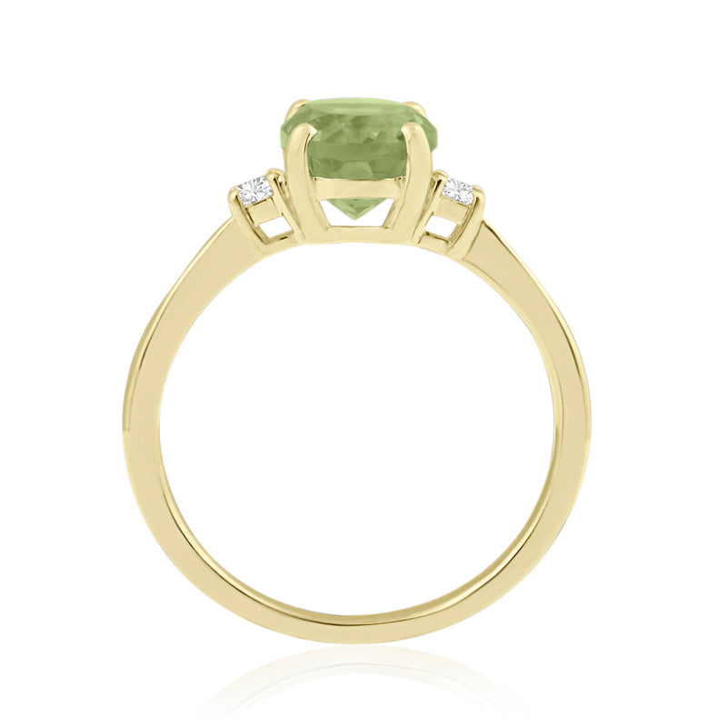 R-44663-PD-Y  Diamond & Peridot Three Stone Ring