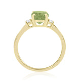 R-44663-PD-Y  Diamond & Peridot Three Stone Ring
