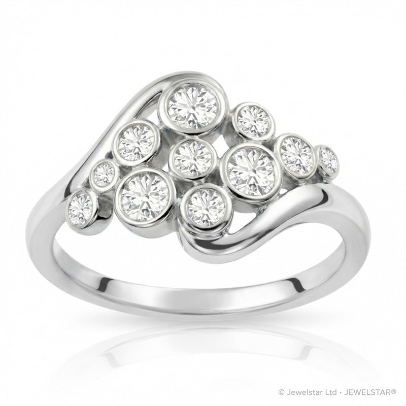 R-44721-AD-W  Diamond Bubble Ring
