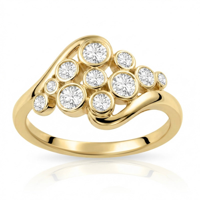 R-44721-AD-Y  Diamond Bubble Ring