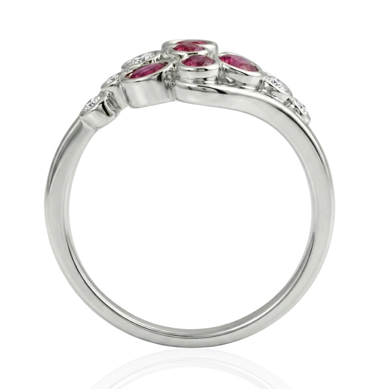 R-44721-RU-W  Diamond & Ruby Bubble Ring