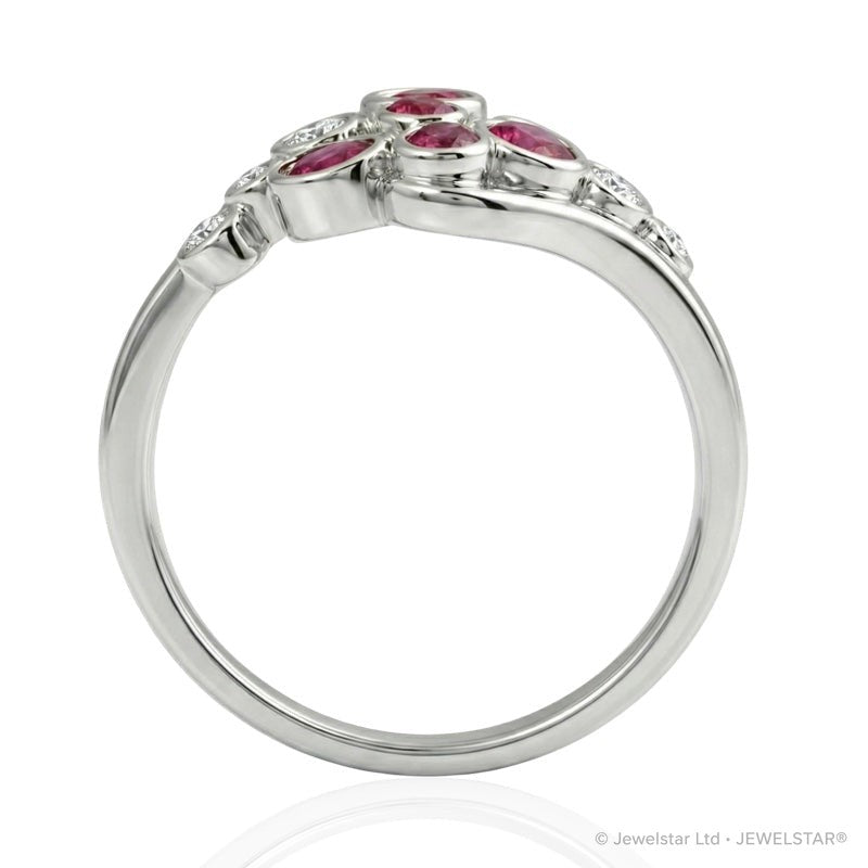 R-44721-RU-W  Diamond & Ruby Bubble Ring