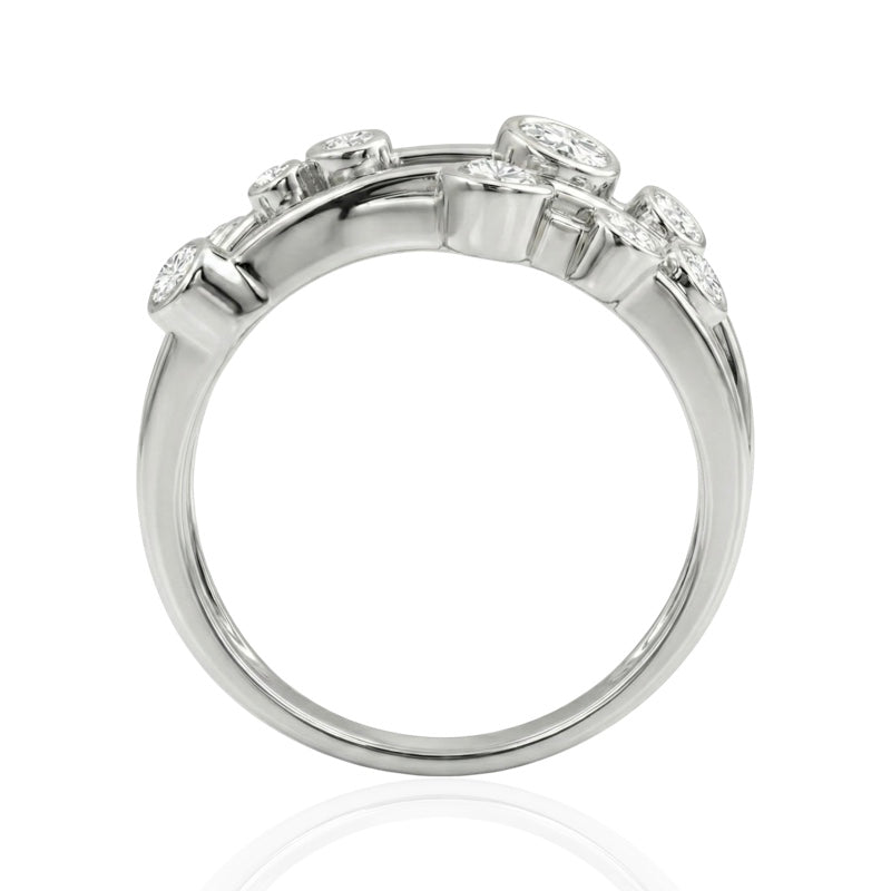 R-44722-AD-W  Diamond Bubble Ring