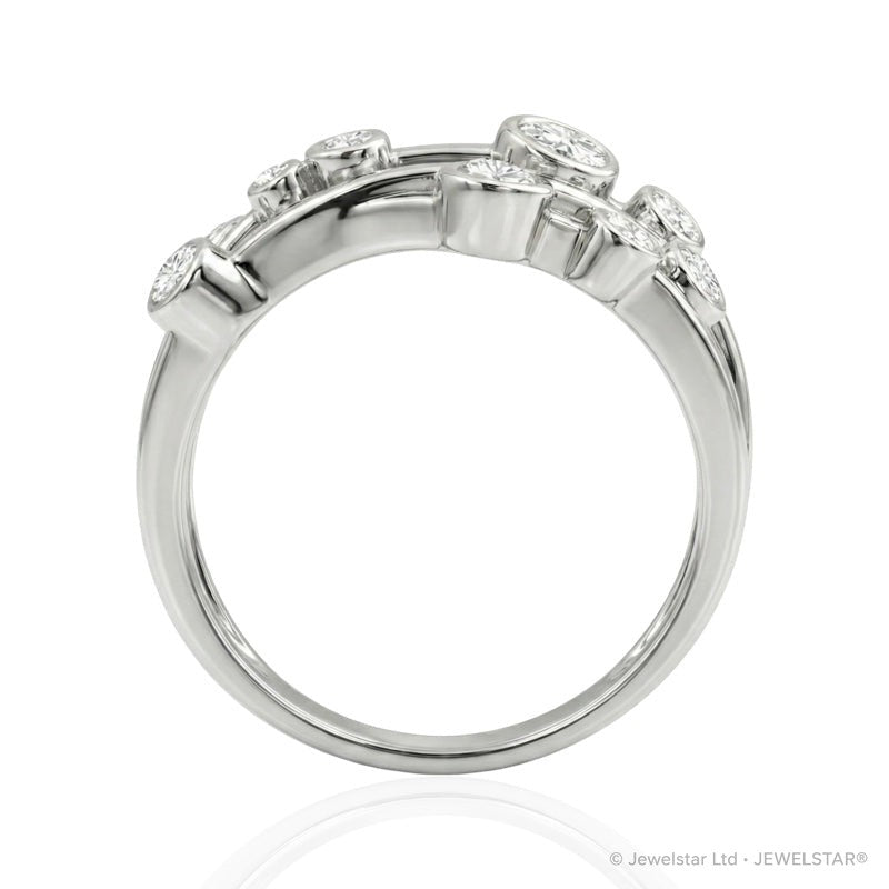 R-44722-AD-W  Diamond Bubble Ring