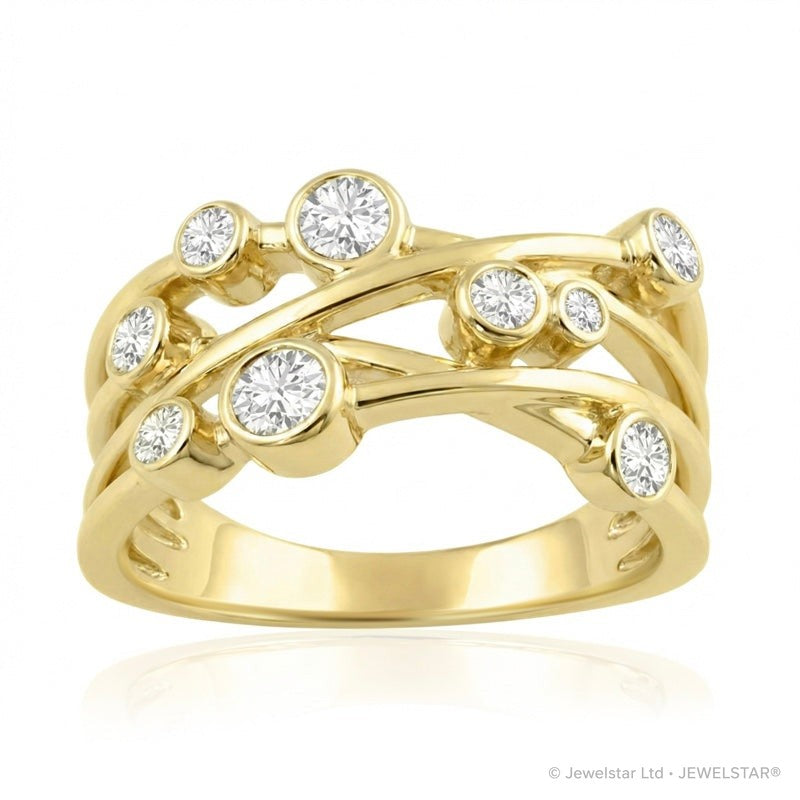 R-44722-AD-Y  Diamond Bubble Ring