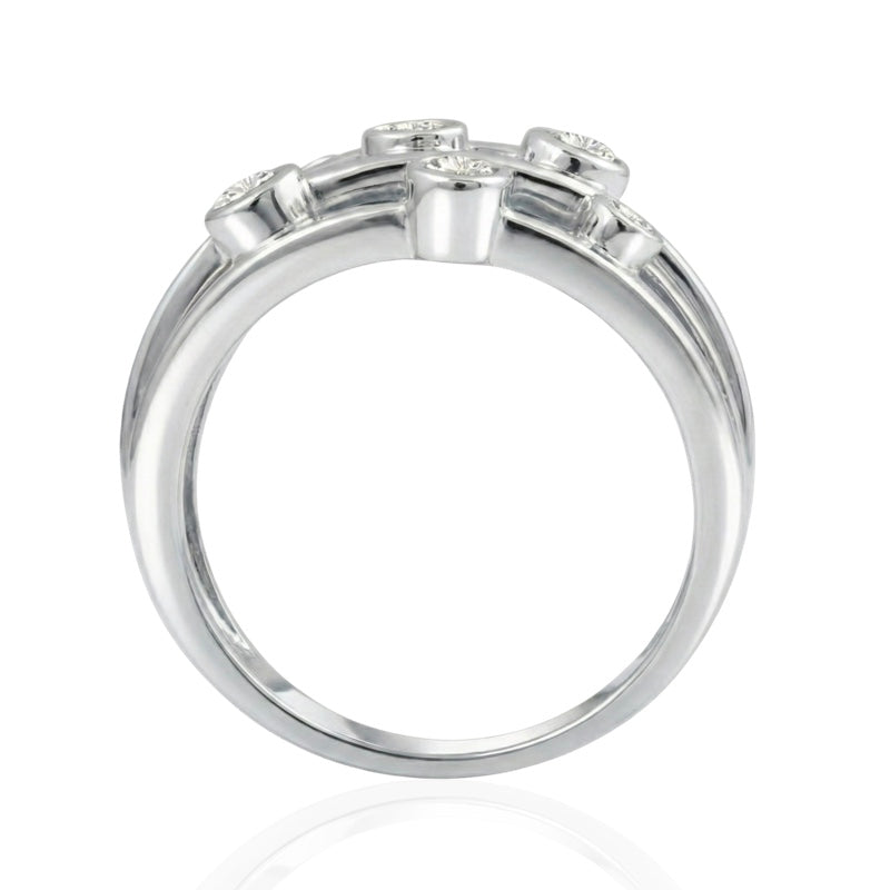 R-44723-AD-W  Diamond Bubble Ring