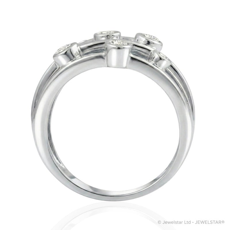 R-44723-AD-W  Diamond Bubble Ring