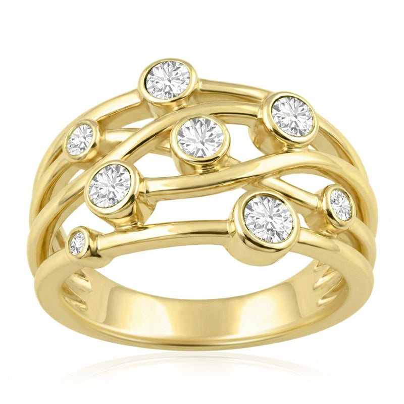 R-44723-AD-Y  Diamond Bubble Ring
