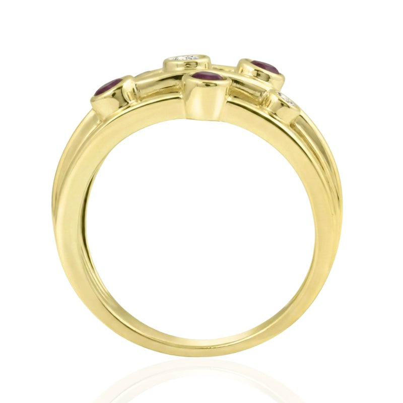 R-44723-RU-Y  Diamond & Ruby Bubble Ring