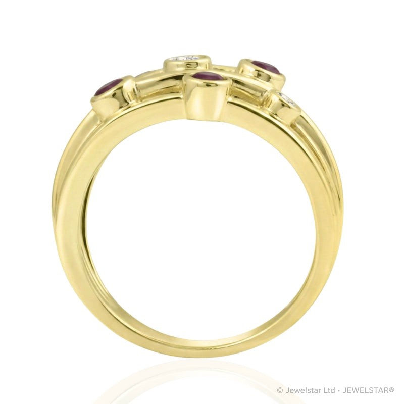 R-44723-RU-Y  Diamond & Ruby Bubble Ring