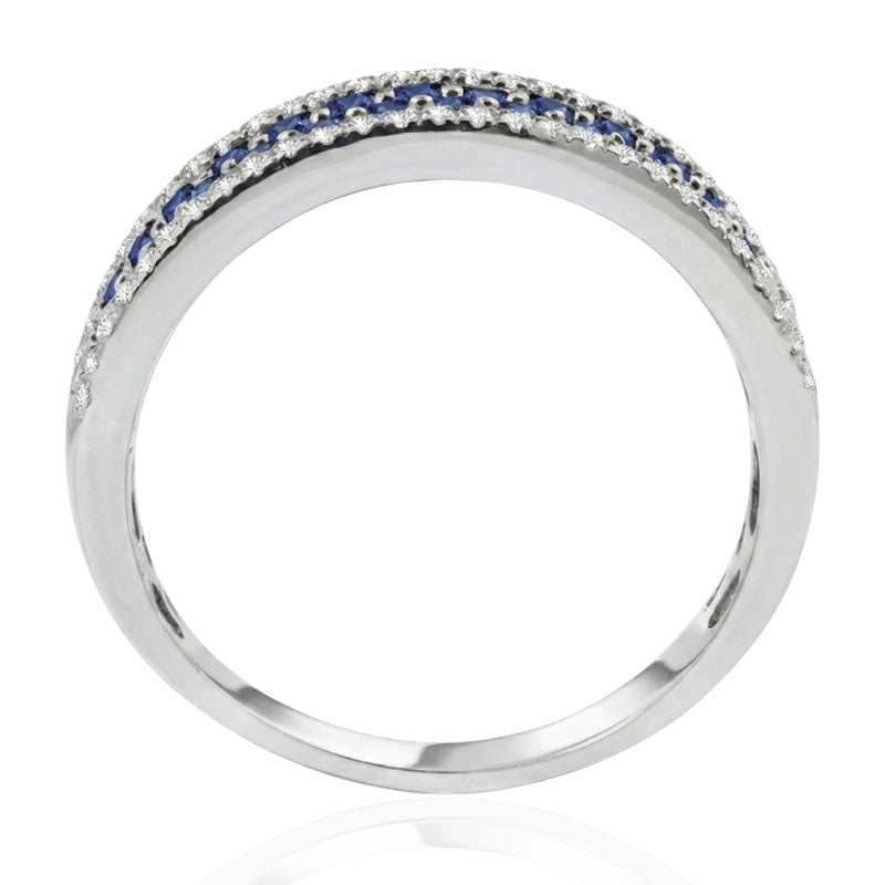 R-44724-SA-W   Diamond & Sapphire Half Eternity Ring