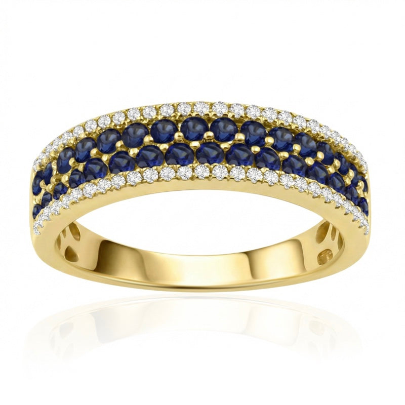 R-44724-SA-Y   Diamond & Sapphire Half Eternity Ring