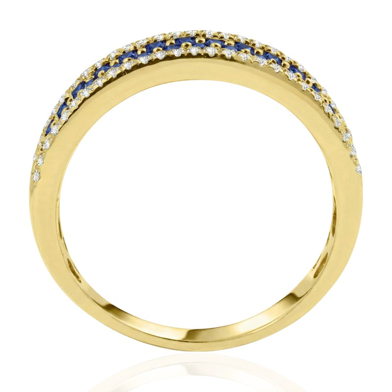 R-44724-SA-Y   Diamond & Sapphire Half Eternity Ring