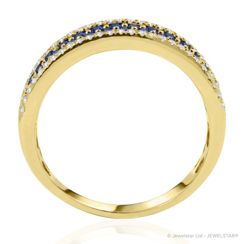 R-44724-SA-Y   Diamond & Sapphire Half Eternity Ring