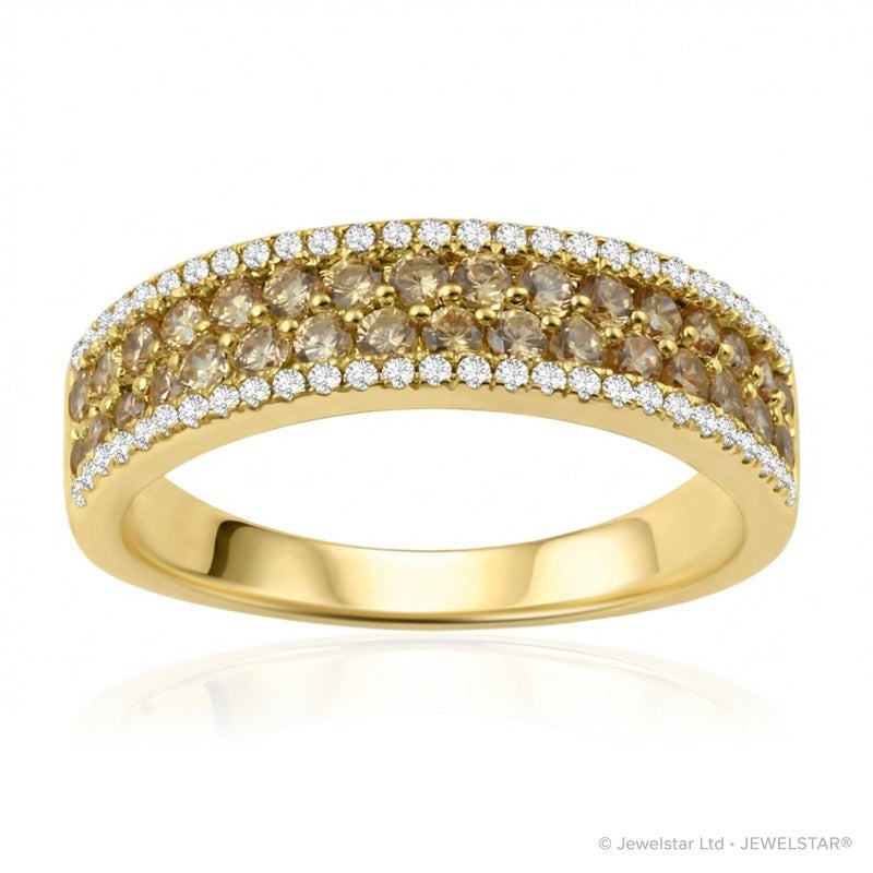 R-44724-YS-Y  Diamond & Yellow Sapphire Half Eternity Ring