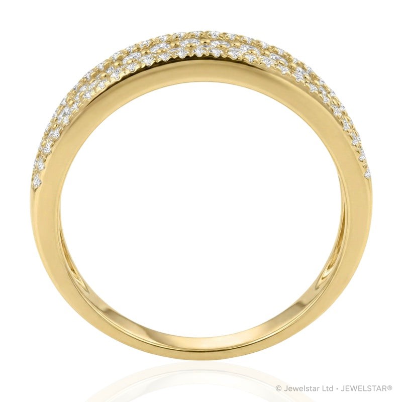 R-44724-YS-Y  Diamond & Yellow Sapphire Half Eternity Ring