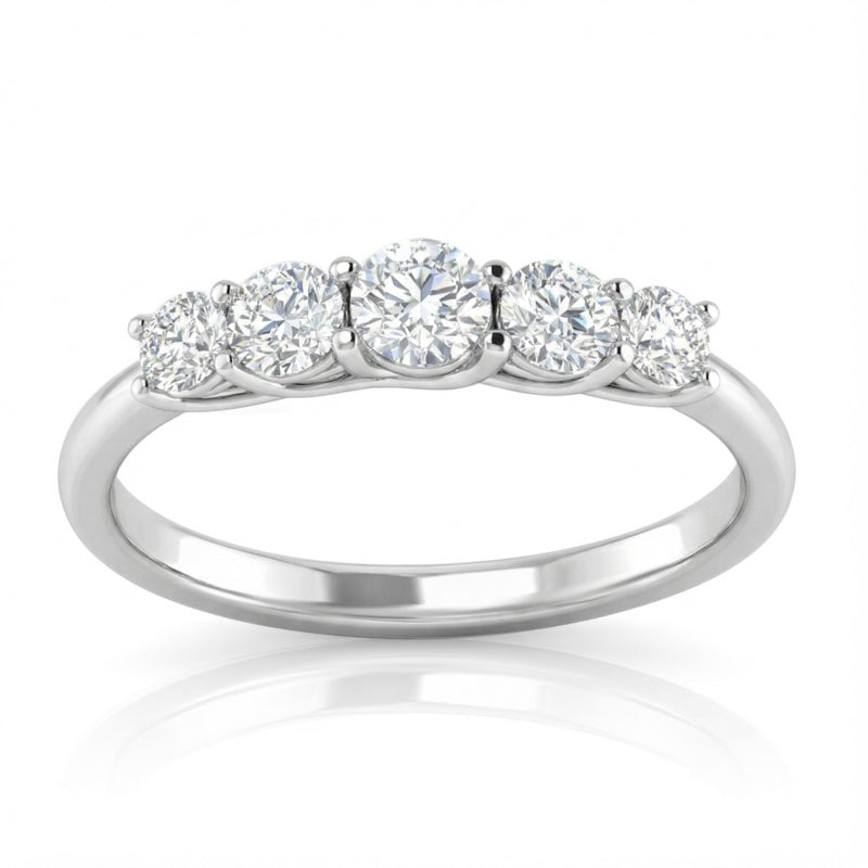R-44853-AD-W   0.16ct Diamond Five Stone Ring
