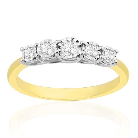 R-44853-AD-Y   0.16ct Diamond Five Stone Ring