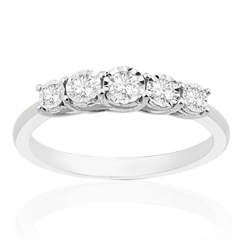 R-44853-AD-W   0.16ct Diamond Five Stone Ring