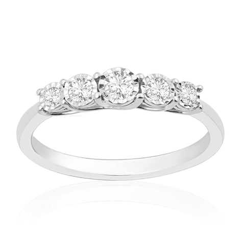 R-44854-AD-W   0.25ct Diamond Five Stone Ring