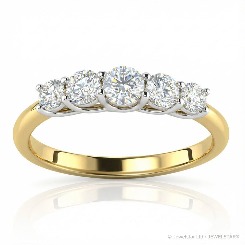 R-44854-AD-Y  Diamond Five Stone Ring 0.25ct