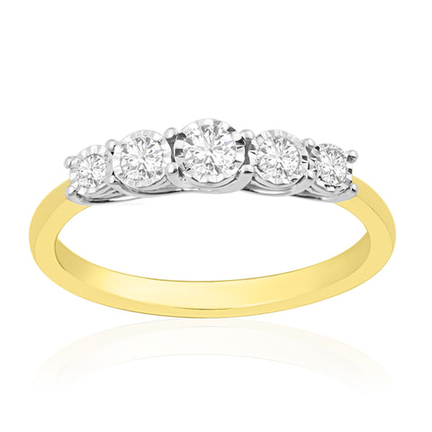 R-44854-AD-Y   0.25ct Diamond Five Stone Ring