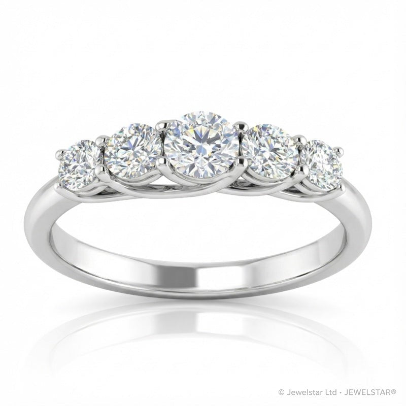 R-44855-AD-W  Diamond Five Stone Ring 0.35ct