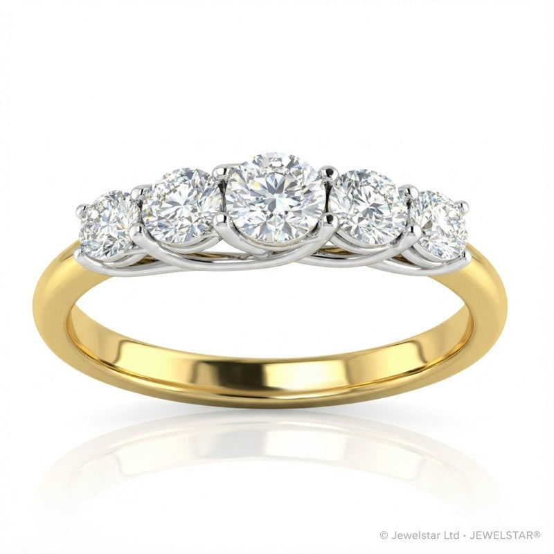 R-44855-AD-Y  Diamond Five Stone Ring 0.35ct