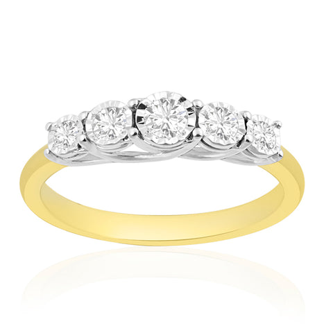 R-44855-AD-Y   0.35ct Diamond Five Stone Ring