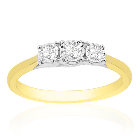 R-44856-AD-Y   0.25ct Diamond Three Stone Ring