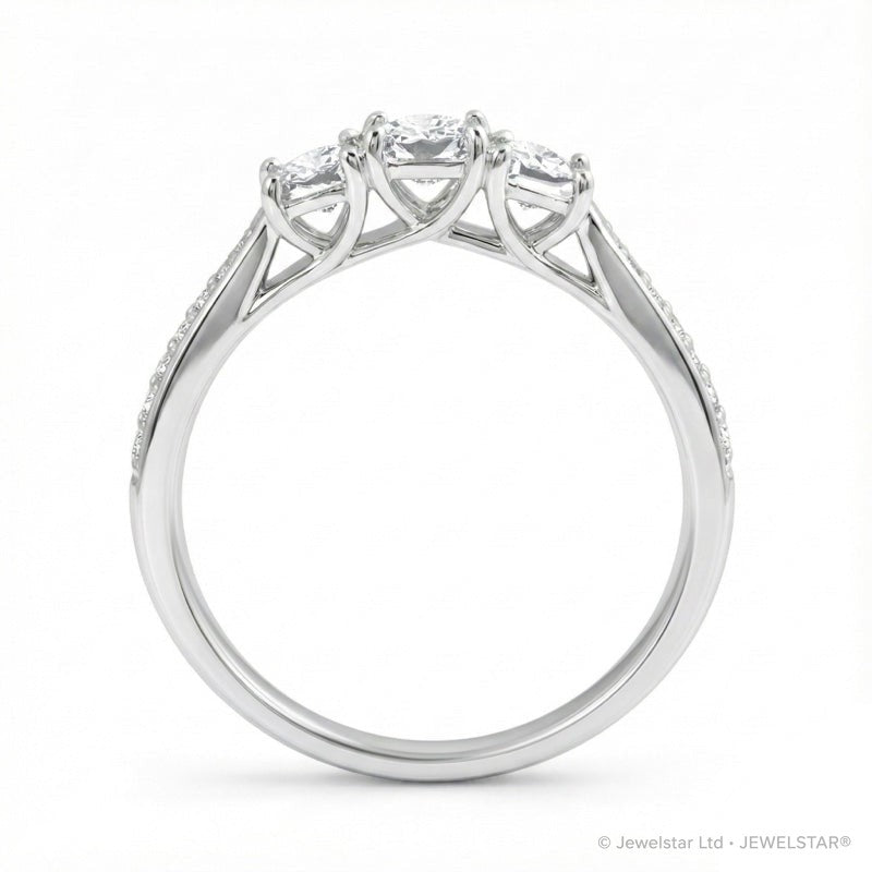 R-44857-AD-W  Diamond Three Stone Ring 0.33ct