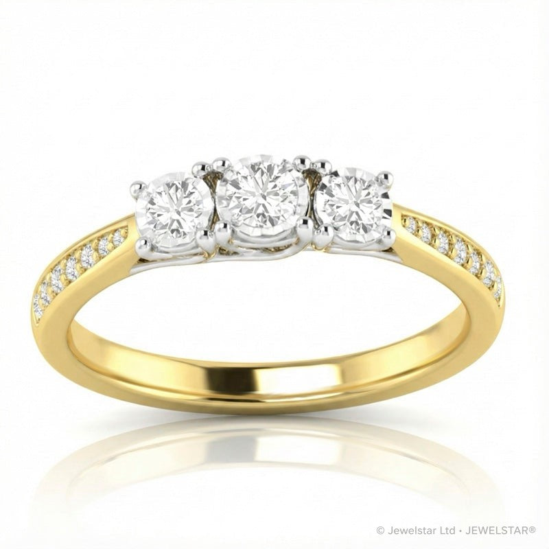 R-44857-AD-Y  Diamond Three Stone Ring 0.33ct