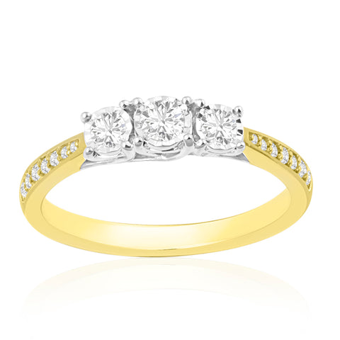 R-44857-AD-Y   0.33ct Diamond Three Stone Ring