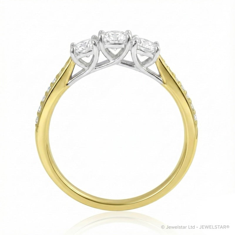 R-44857-AD-Y  Diamond Three Stone Ring 0.33ct