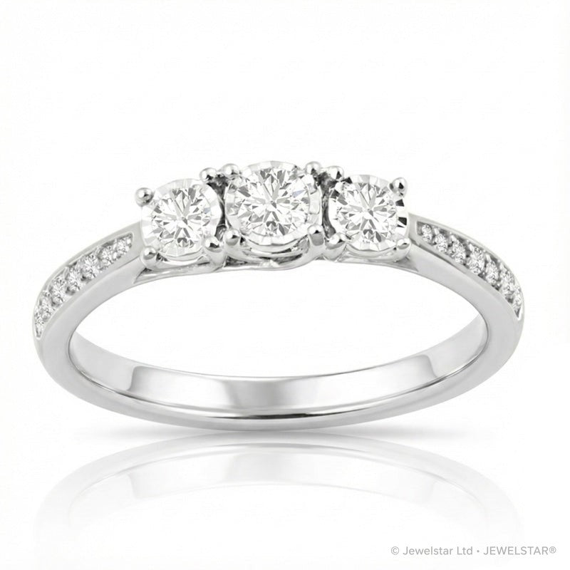 R-44857-AD-W  Diamond Three Stone Ring 0.33ct