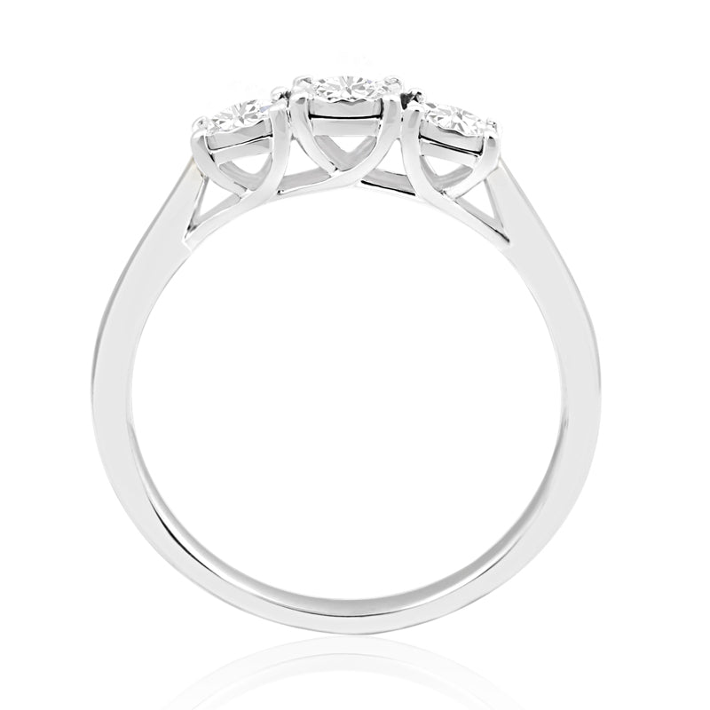 R-44858-AD-W   0.37ct Diamond Three Stone Ring