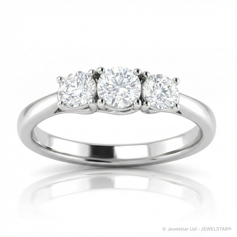 R-44859-AD-W  Diamond Three Stone Ring 0.15ct