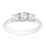 R-44859-AD-W   0.15ct Diamond Three Stone Ring