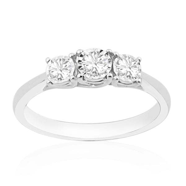 R-44859-AD-W   0.15ct Diamond Three Stone Ring