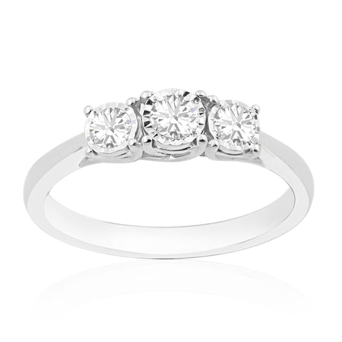 R-44859-AD-W   0.15ct Diamond Three Stone Ring