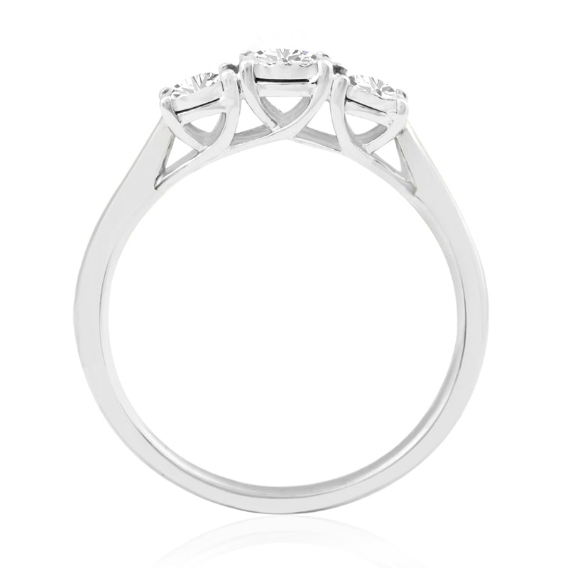 R-44859-AD-W   0.15ct Diamond Three Stone Ring