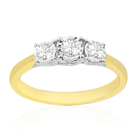 R-44859-AD-Y   0.15ct Diamond Three Stone Ring